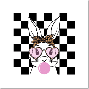 Leopard Easter Bunny Rabbit Happy Easter Day Posters and Art